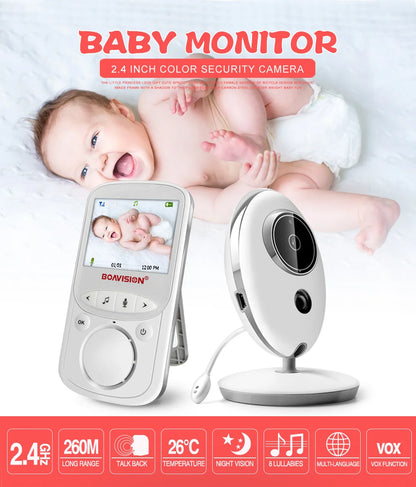 BOAVISION VB605 Wireless 2.4 Inch LCD Baby Monitor with Intercom and Night Vision