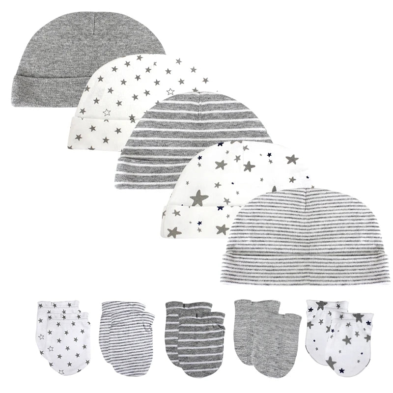 Adorable Cotton Baby Hat and Glove Set for Newborn Photography - Unisex Summer Accessories