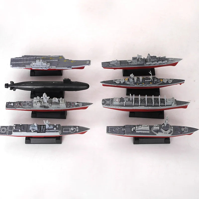8-Piece 4D Military Cruiser and Submarine Assembly Model Kit for Kids