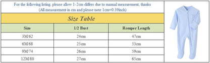 Unisex Newborn Cotton Footed Romper Jumpsuit for Spring and Autumn - Soft Solid Color Bodysuit for Infants