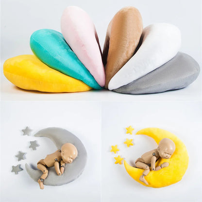 Newborn Milestone Photography Props - Moon & Star Pillow Set for 0-3 Month Baby Photoshoots