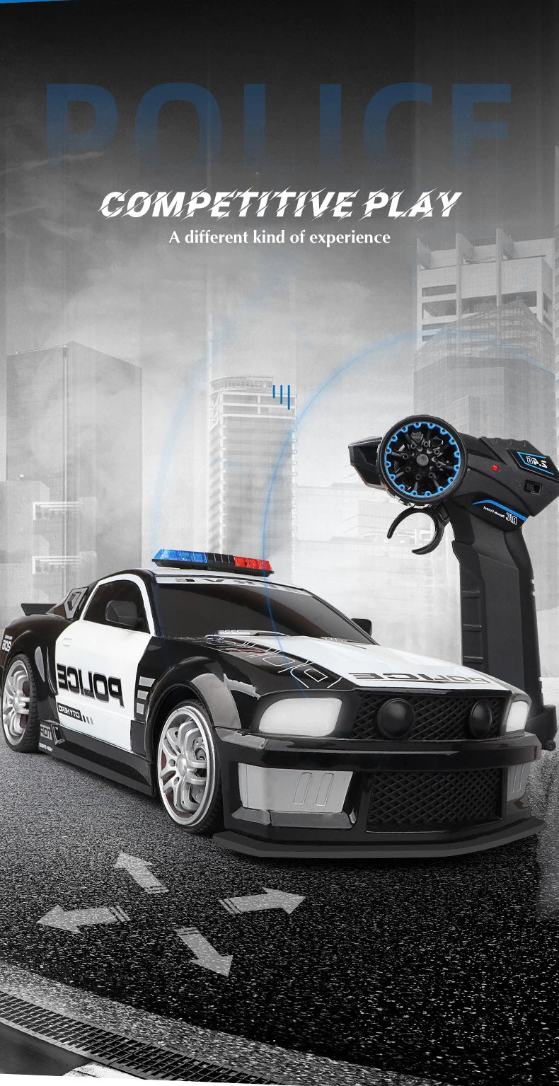 1/12 Big 2.4GHz Super Fast Police RC Car Remote Control Cars Toy With Lights Chase Drift Vehicle Toys Model for Boys Kid Gift