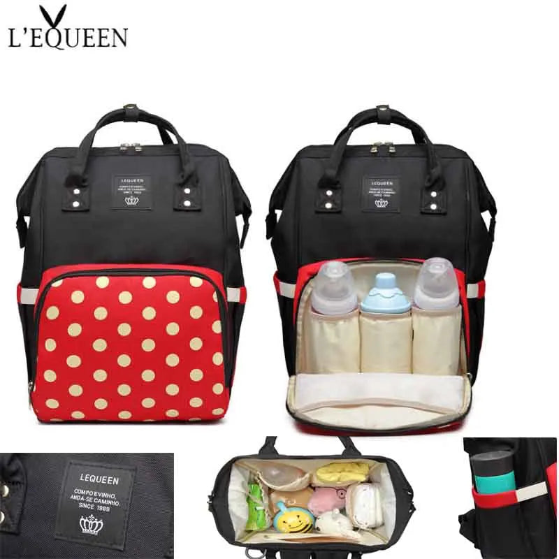 Stylish Large Capacity Diaper Backpack for Moms - Lequeen Maternity Nursing Travel Bag