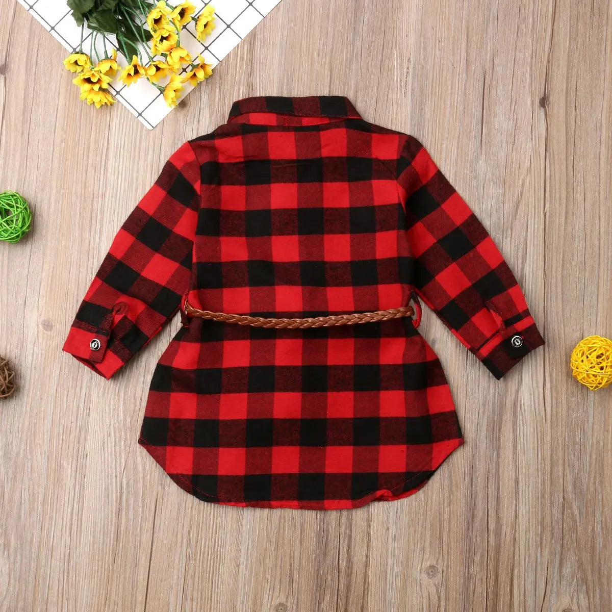 Adorable Red Plaid Cotton Princess Dress for Baby Girls 0-5T - Long Sleeve Party Outfit
