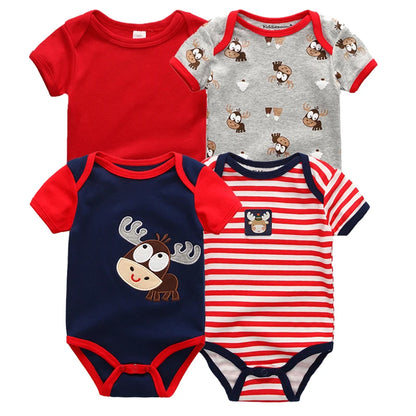 5-Pack Short Sleeve Cartoon Baby Bodysuits for Newborns (0-12 Months) - Unisex Infant Clothing for Summer 2022