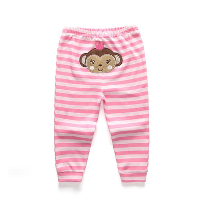 Adorable Newborn Baby Girls Animal-Themed Outfit Set with Long Sleeve Bodysuits, Cap, and Pants