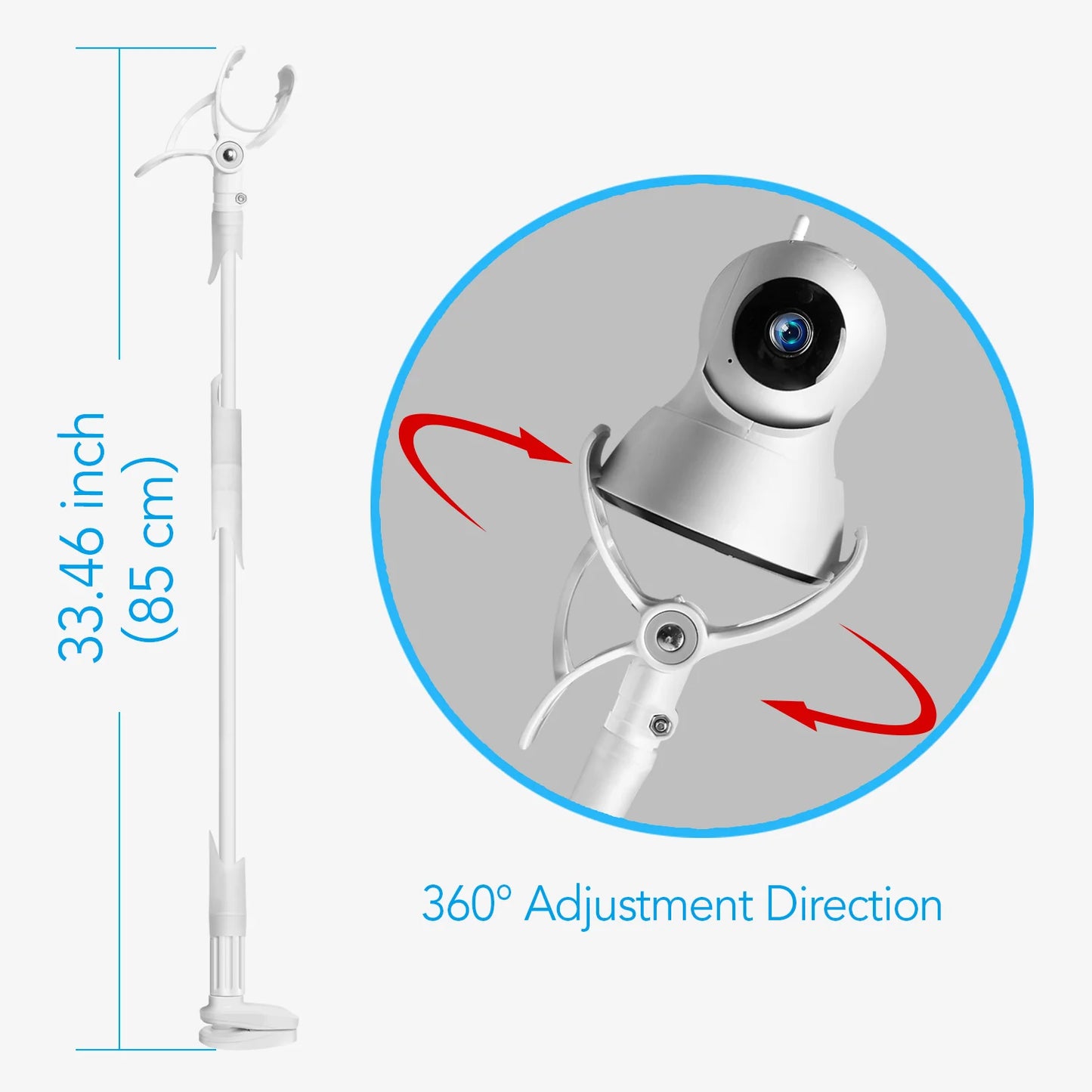 Adjustable 85cm Universal Baby Monitor Mount with Flexible Long Arm Cradle for Phones and Cameras