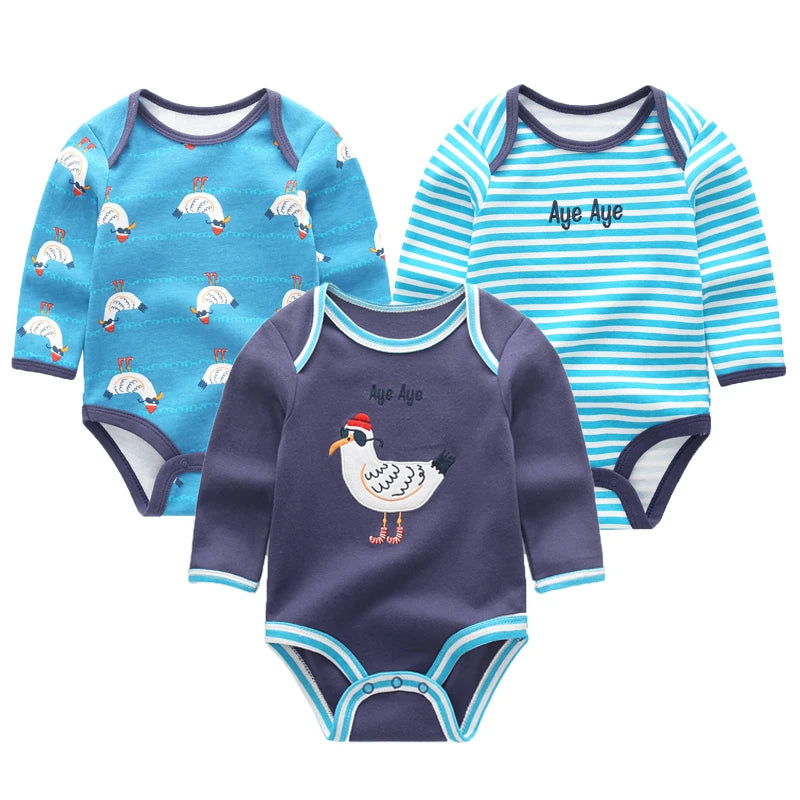 Adorable Cotton Long Sleeve Animal Print Romper for Baby Boys and Girls - Infant Jumpsuit 2022