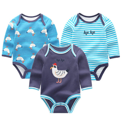 Adorable Cotton Long Sleeve Animal Print Romper for Baby Boys and Girls - Infant Jumpsuit 2022