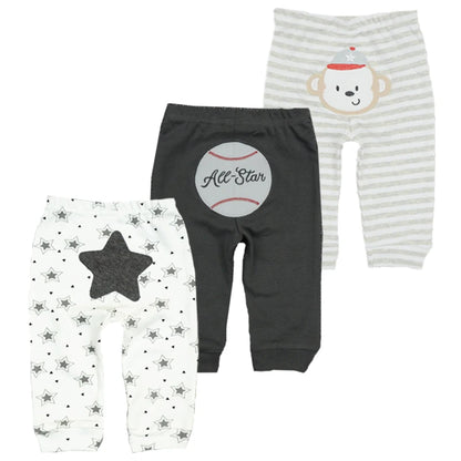 Set of 3 Cotton Harem Pants for Toddlers - Unisex Baby Leggings (3-24 Months)