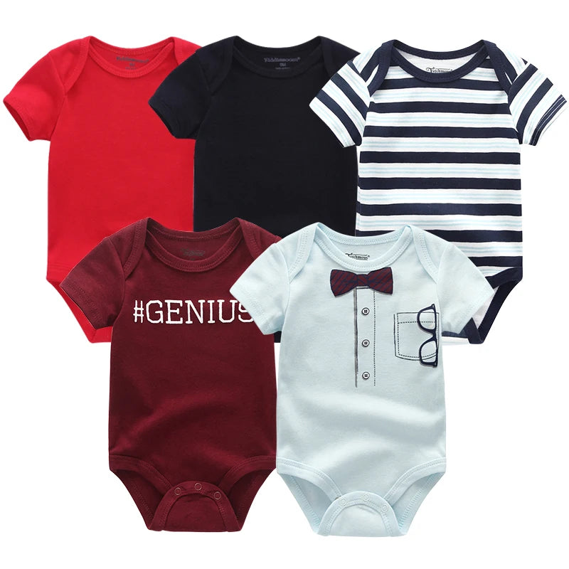 5-Pack Premium Baby Bodysuits Set for Boys and Girls - Short Sleeve Infant Clothing for Newborns, Summer 2022 Collection
