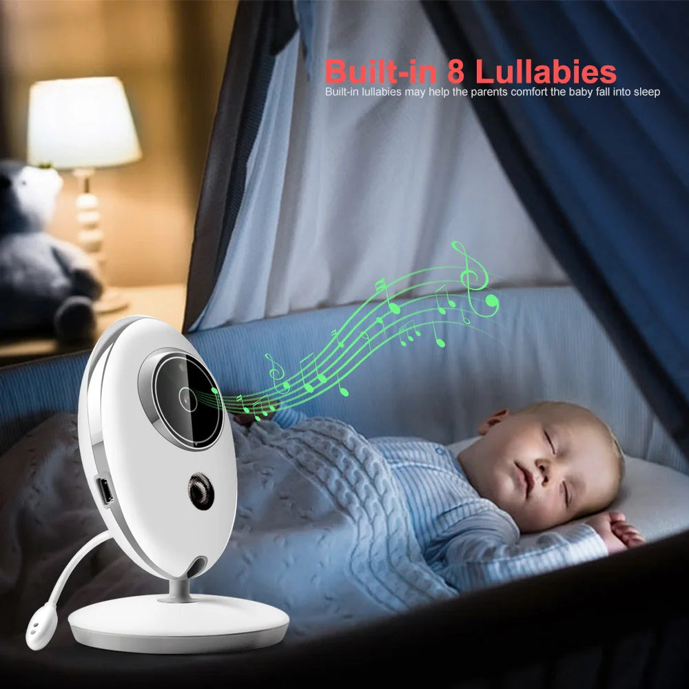 2.4GHz Wireless Baby Monitor with LCD Display, Two-Way Talk, Night Vision, and Temperature Monitoring