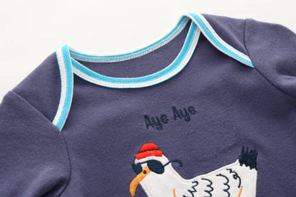 Adorable Cotton Long Sleeve Animal Print Romper for Baby Boys and Girls - Infant Jumpsuit 2022