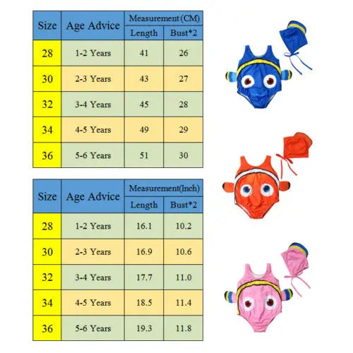 2-Pack Adorable Swimwear Set for Toddler Girls - Goldfish Print Swimsuit with Matching Hat, High-Quality Beachwear for Ages 1-6