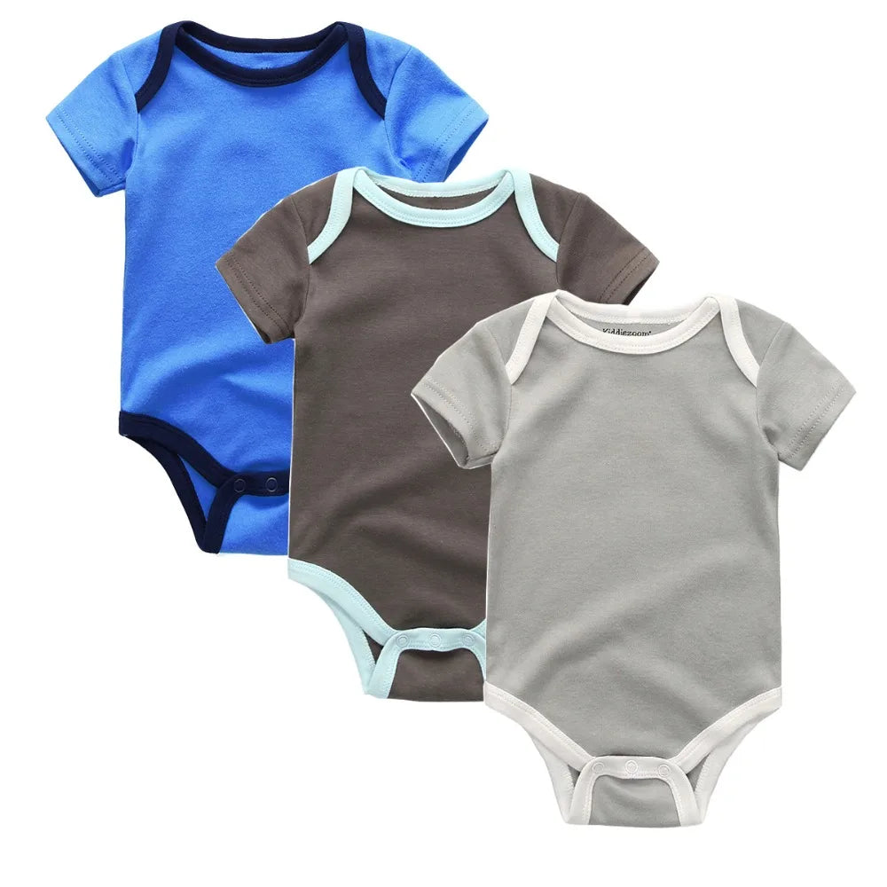 Trendy Unisex Baby Bodysuits for Newborns - Soft Cotton Overalls in Multiple Colors