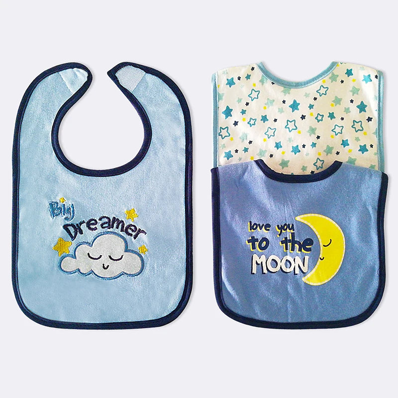 Waterproof Cartoon Baby Bibs for Toddlers - Cotton Feeding Cloths for Infants (3-24 Months)