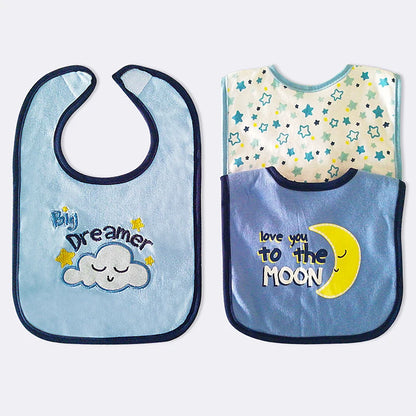 Waterproof Cartoon Baby Bibs for Toddlers - Cotton Feeding Cloths for Infants (3-24 Months)