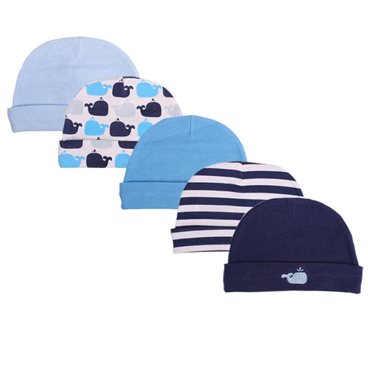 Trendy 2022 Baby Bamboo Caps for Newborns - 3/5 Pack Infant Hats for Boys and Girls, Perfect for 0-3 Months Photography