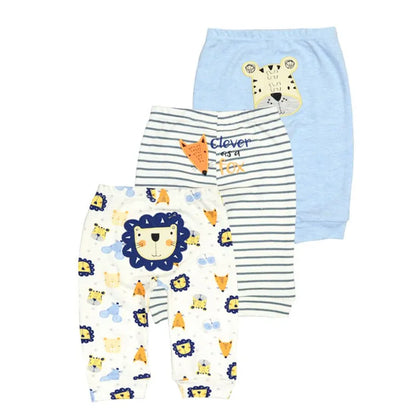 Set of 3 Cotton Harem Pants for Toddlers - Unisex Baby Leggings (3-24 Months)