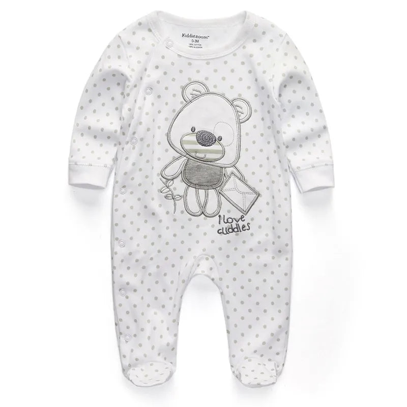 5-Pack Cartoon Baby Overalls for Boys - Cozy Winter Playsuits for Newborns