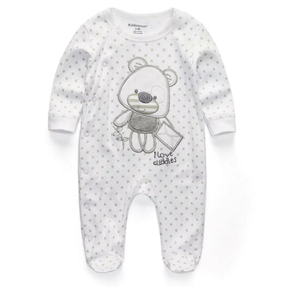 5-Pack Cartoon Baby Overalls for Boys - Cozy Winter Playsuits for Newborns