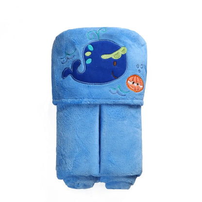Cute Animal Face Baby Hooded Bath Towel - Coral Fleece Baby Bathrobe for Infants