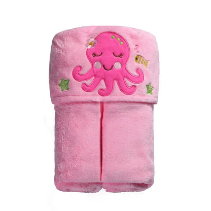 Cute Animal Face Baby Hooded Bath Towel - Coral Fleece Baby Bathrobe for Infants