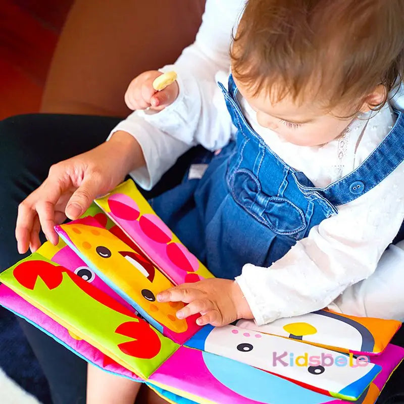 Vibrant Crinkle Cloth Baby Books - Interactive Learning Toys for Infants 0-24 Months, Creative Mix & Match Play for Toddlers