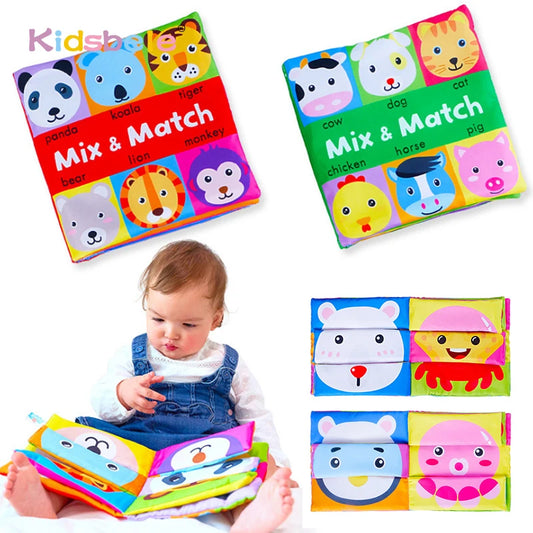 Vibrant Crinkle Cloth Baby Books - Interactive Learning Toys for Infants 0-24 Months, Creative Mix & Match Play for Toddlers