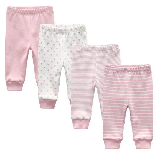 Autumn-Themed Cotton Baby Leggings Set for Newborns - 3/4 Pack, 0-12 Months Boy Trousers