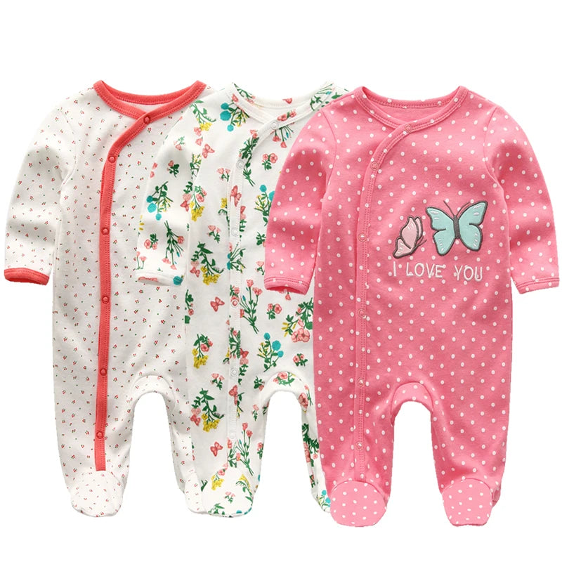 Adorable Cotton Long Sleeve Baby Romper with "I Love Daddy" Print - Perfect for Newborns and Toddlers