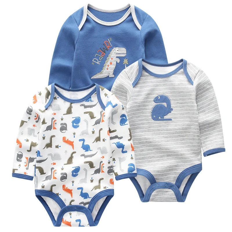 Summer Infant Bodysuit Set - 3-Piece Long Sleeve Baby Clothing for Newborns