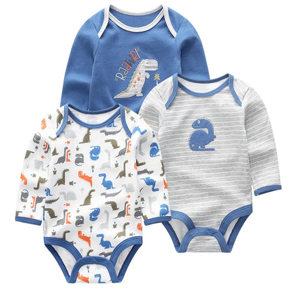 Summer Infant Bodysuit Set - 3-Piece Long Sleeve Baby Clothing for Newborns