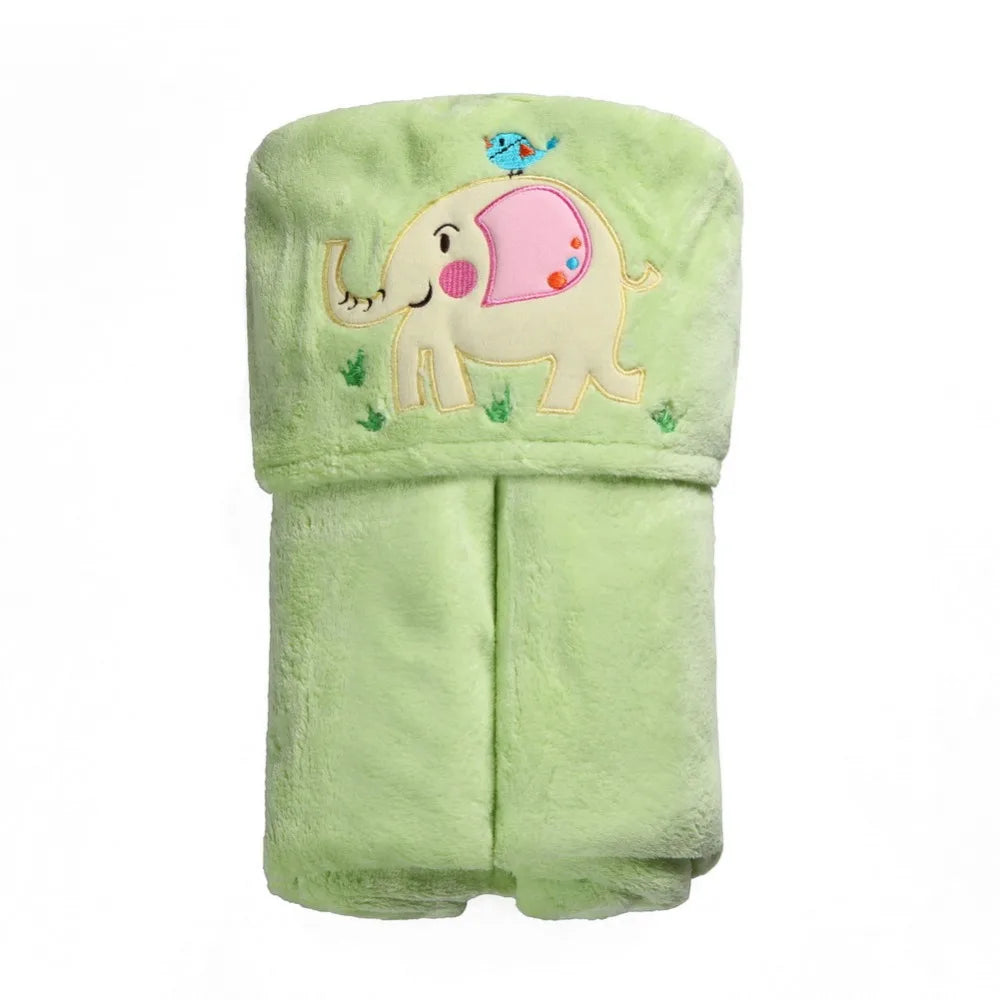 Cute Animal Face Baby Hooded Bath Towel - Coral Fleece Baby Bathrobe for Infants