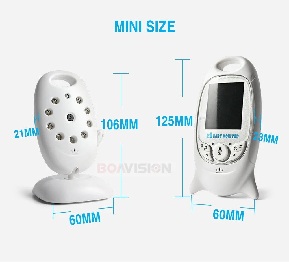 Wireless Video Baby Monitor with 2.0'' LCD Screen, Two-Way Audio, Night Vision, Temperature Monitoring, and 8 Lullabies