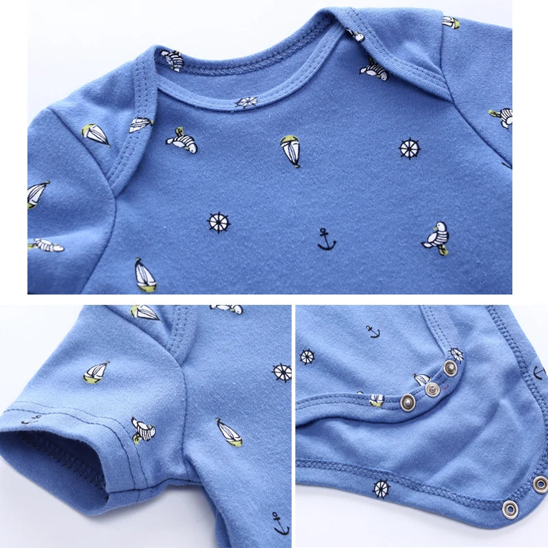 5-Pack Premium Baby Bodysuits Set for Boys and Girls - Short Sleeve Infant Clothing for Newborns, Summer 2022 Collection
