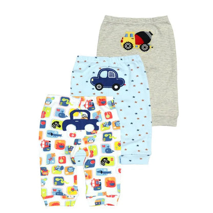 Set of 3 Cotton Harem Pants for Toddlers - Unisex Baby Leggings (3-24 Months)