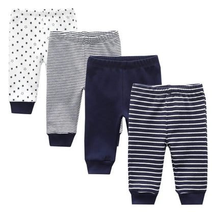 Unisex Cotton Baby Leggings Set - Solid and Striped Designs for Infants 3-12 Months