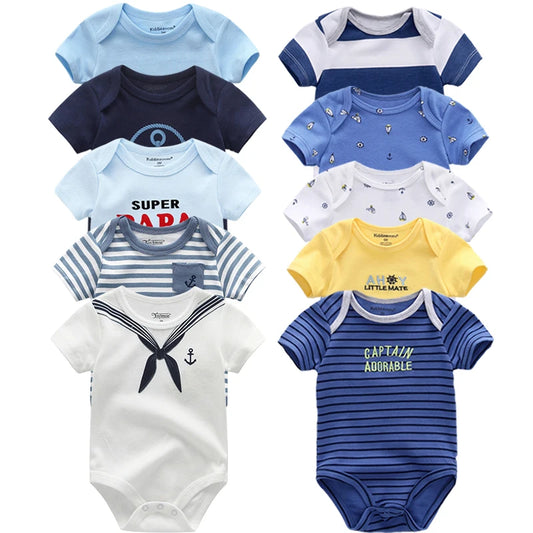 5-Pack Premium Baby Bodysuits Set for Boys and Girls - Short Sleeve Infant Clothing for Newborns, Summer 2022 Collection