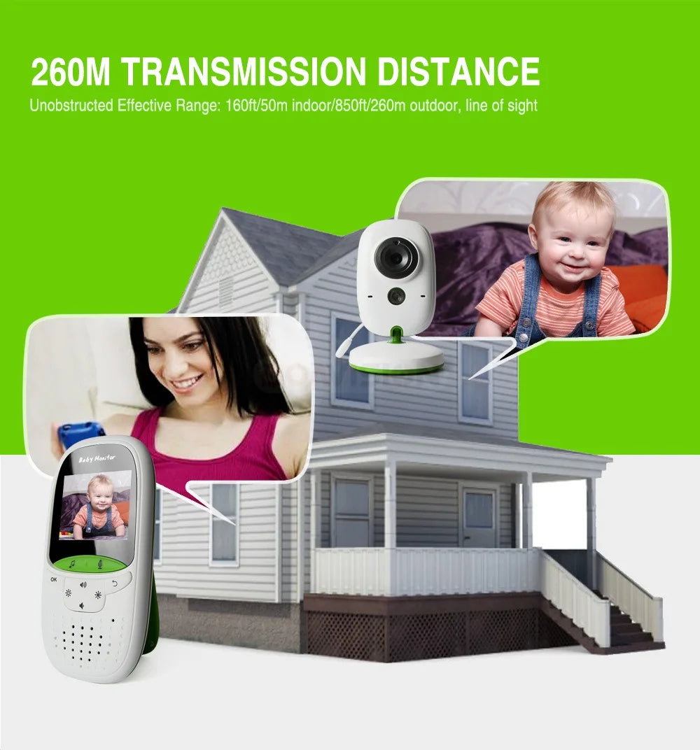 Wireless Baby Monitor VB602 with IR Night Vision, Temperature Display, Lullabies, Intercom, and VOX Mode - Video Camera for Parents and Babysitters