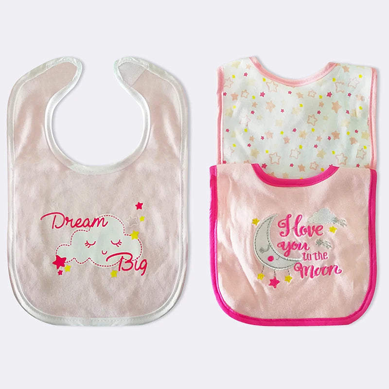 Waterproof Cartoon Baby Bibs for Toddlers - Cotton Feeding Cloths for Infants (3-24 Months)