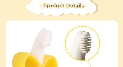Silicone Banana Teething Toothbrush for Babies - Safe, Non-Toxic Chew Toy and Oral Care Gift