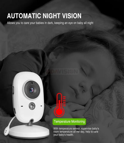 Wireless Baby Monitor VB602 with IR Night Vision, Temperature Display, Lullabies, Intercom, and VOX Mode - Video Camera for Parents and Babysitters