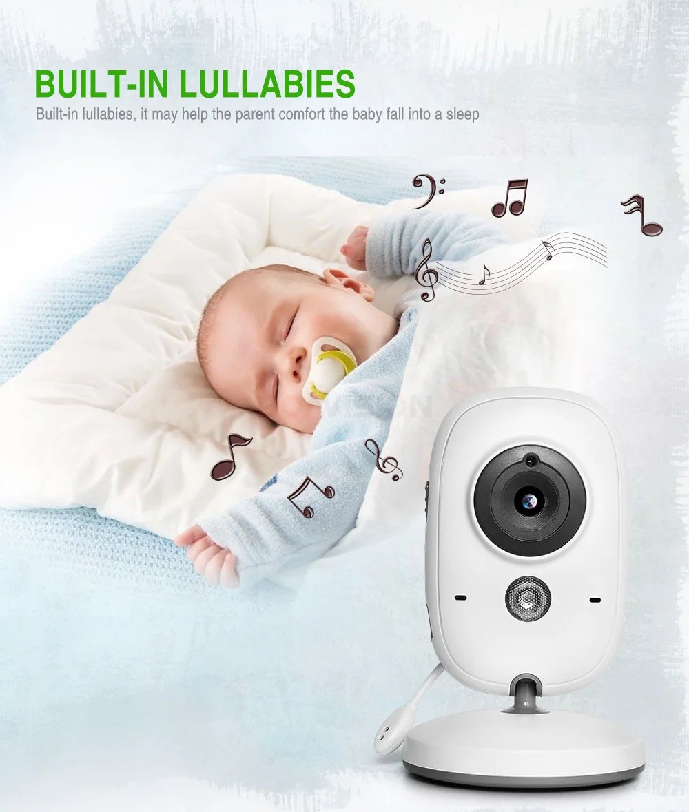 Wireless Baby Monitor VB602 with IR Night Vision, Temperature Display, Lullabies, Intercom, and VOX Mode - Video Camera for Parents and Babysitters