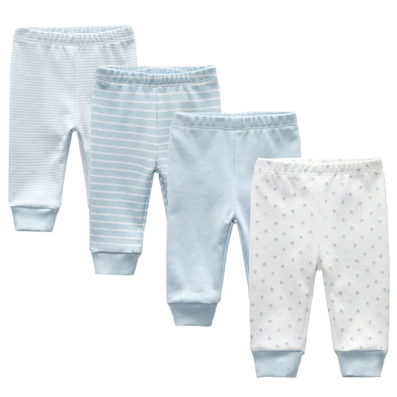 Unisex Cotton Baby Leggings Set - Solid and Striped Designs for Infants 3-12 Months