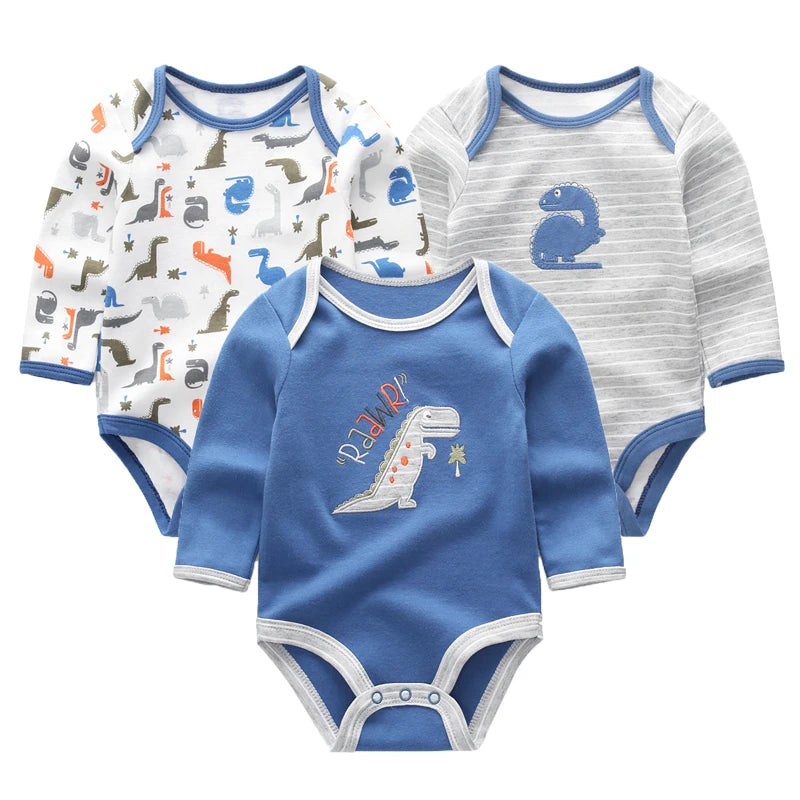 Adorable Cotton Long Sleeve Animal Print Romper for Baby Boys and Girls - Infant Jumpsuit 2022