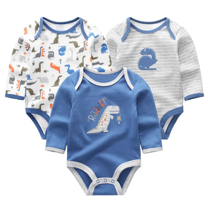 Adorable Cotton Long Sleeve Animal Print Romper for Baby Boys and Girls - Infant Jumpsuit 2022