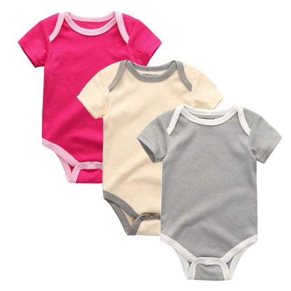 Trendy Unisex Baby Bodysuits for Newborns - Soft Cotton Overalls in Multiple Colors