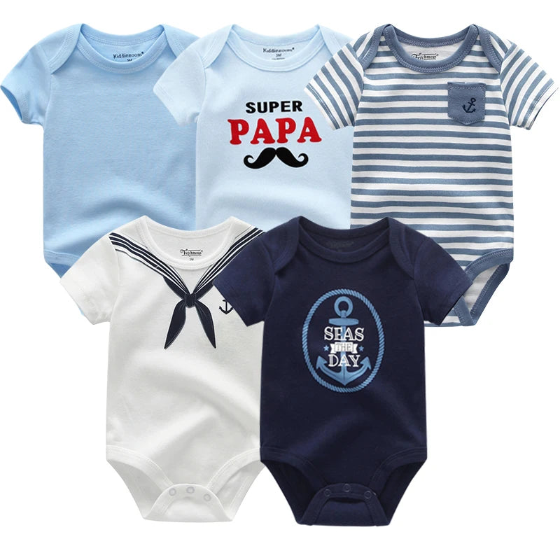 5-Pack Premium Baby Bodysuits Set for Boys and Girls - Short Sleeve Infant Clothing for Newborns, Summer 2022 Collection