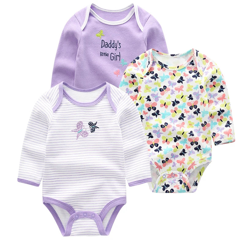 Summer Infant Bodysuit Set - 3-Piece Long Sleeve Baby Clothing for Newborns